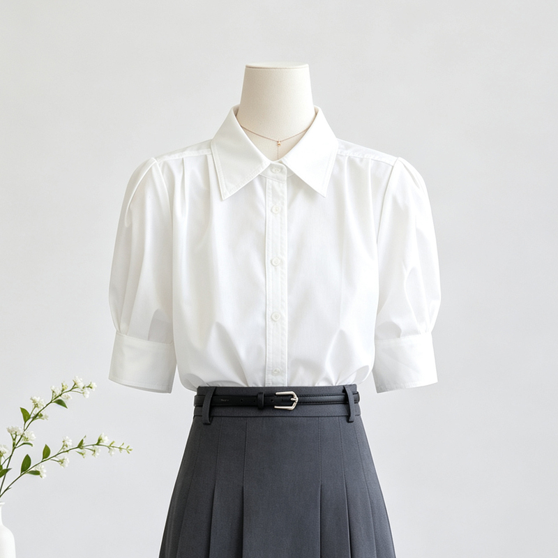 White Shirt Women's Short-Sleeved Summer High-End Professional Formal Wear for Work and Commuting, Civil Servant Clothing, Interview Suit White Shirt Women's Short-Sleeved Summer High-End Professional Formal Wear for Work and Commuting, Civil Servant Clothing, Interview Suit