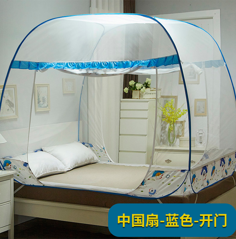 Bắc cực nhung yurt muỗi net miễn phí cài đặt 1.2 m gấp 1.5 ba cửa dây kéo 1.8 m giường đôi nhà