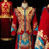 The Eiba Feather 2022 Wo 2022 New Brides Chinese Dragon Feng Vest Toast to the Womens Retro Senior Senior Conspiculy Autumn Winter