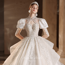 Champs Elysees wedding dress 2022 new bridal style palace windy high end extravagant retro temperament big trailing summer