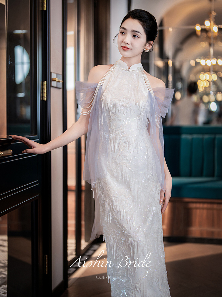 Evening dress, clothing, advanced cheongsam, high-quality style Evening dress, clothing, advanced cheongsam, high-quality style