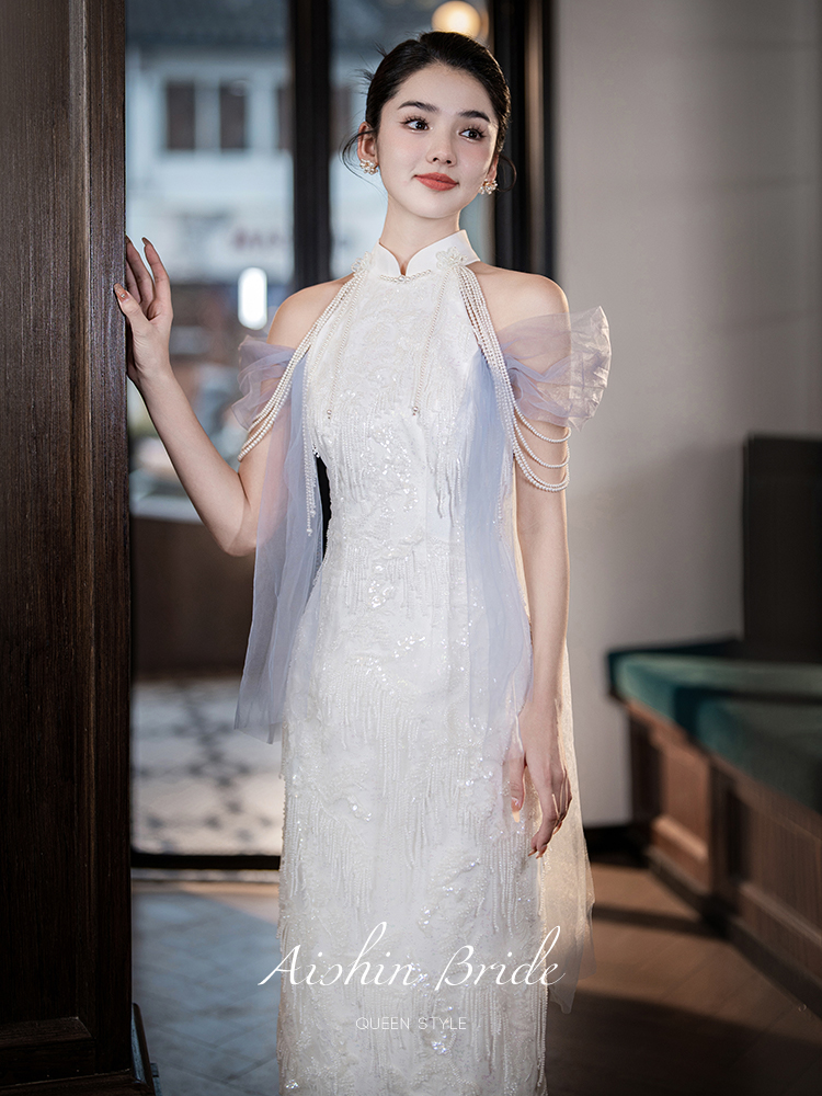 Evening dress, clothing, advanced cheongsam, high-quality style Evening dress, clothing, advanced cheongsam, high-quality style