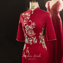 Ai Poetry Neon Jin Flower Mom clothes qipao 2022 new wedding happy mother-in-law wedding gown dress high-end big code