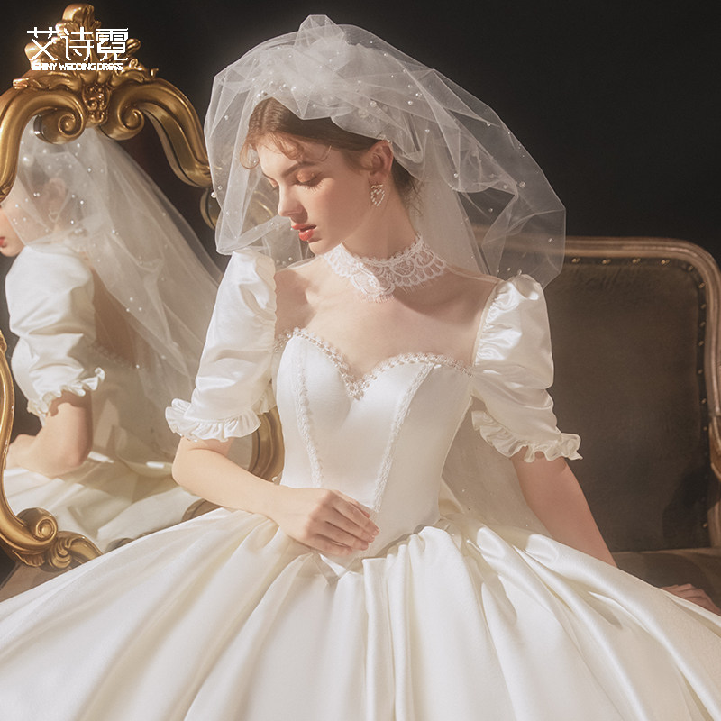 Korean Bridal Head Yarn Multilayer Minimalist Pearl Fluffy Styling Wedding Dress Short veil Wedding Brigades Veil Veil head yarn