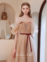 Qinxiang gown 2022 new engagement birthday banquet for adults light and extravagant high-end small courtesy dress