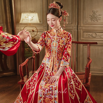 Show and suit 2022 new Fengqi Chinese dragon and phoenix jacket toast with female display slim bridal gown wedding dress for autumn and winter
