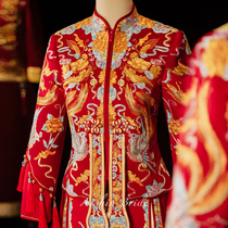 Brocade Embroidery Show Wo 2022 Bride New Chinese-style Dragon Vest Heavy Work High-end Wedding Gown for Lean Female Autumn