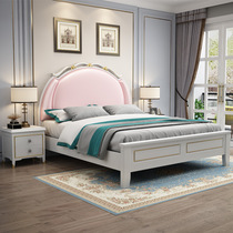 American solid wood bed 1 8 m double bed master bedroom with light lavish modern simplicity 1 5 au style bed girl princess bed wedding bed