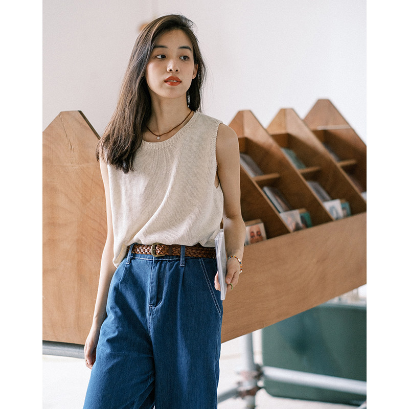 Dream Horse Pure Color Knitted Vest Female Sweet 2022 Summer Sleeveless Outerwear Vest Japanese Girly Suspenders - Taobao