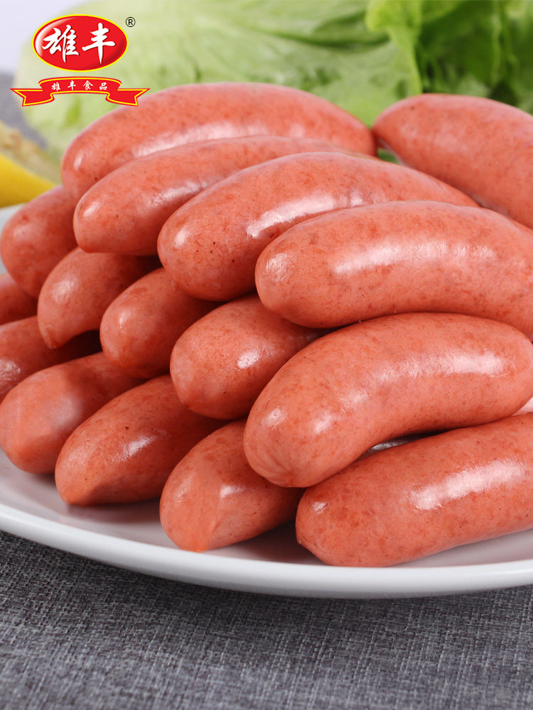 Xiongfeng hot dog sausage sausage 2500g about 50 grilled sausages barbecue meat sausage wholesale breakfast sausage Taiwan Tongwei