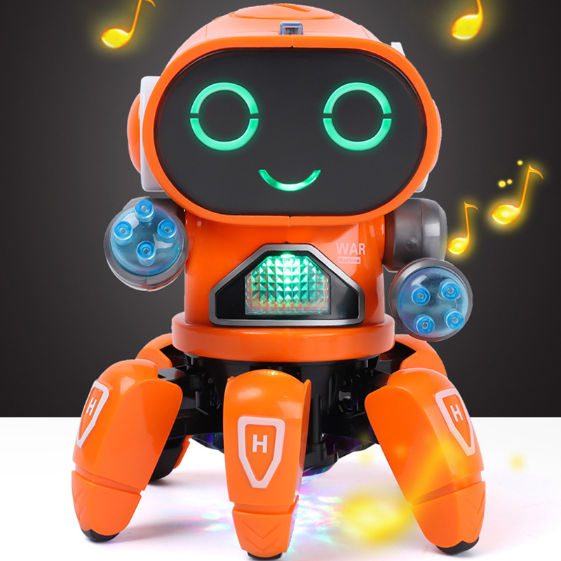 Kids Electric Six-Claw Robot Toy Will Dance and Sing Octopus Almsway Walking 1-2 years old 3 baby boys