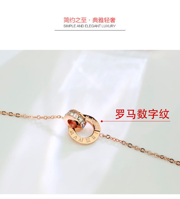 Mới Nhật Bản và Hàn Quốc đôi nhẫn La Mã bằng thép titan phụ nữ mạ vàng hồng 18K đơn giản sinh viên cá tính Sen hoang dã lắc chân vàng