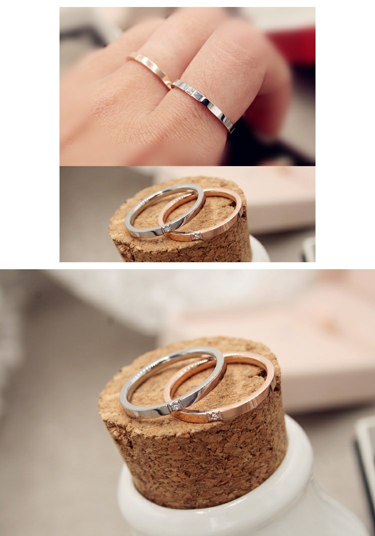 Vàng 18k đơn giản kim cương đơn phiên bản siêu tốt kim cương nhẫn cưới đôi nhẫn nhỏ đuôi nhẫn để chỉ số ngón tay nhẫn titan thép nhẫn nhẫn nữ đẹp