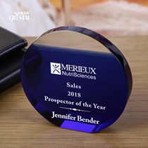 Creative Crystal Round Trophy Medals Customized Awards Gifts Licensee Honor Souvenirs
