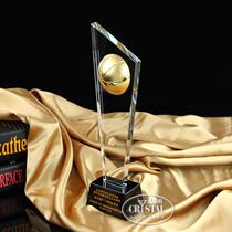 Metal Badminton Trophy Crystal Diamond Games Competition Trophy Customized Championship Trophy Excellence Award