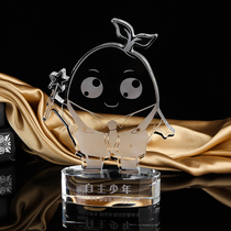 Creative personality crystal thread cutting cartoon enterprise LOGO custom Honor authorized medal trophy souvenir