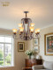 American Country Style Chandelier, Simple Dining Room, Bedroom, Living Room Chandelier, Retro Iron Art Model Room 6-Head Chandelier