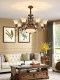American-Style Chandelier for Living Room, Vintage Luxury Villa Dining Room, Simple European-Style Hall, European-Style Antique Iron Art Resin Bedroom Lighting Fixtures