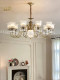 New American-Style All-Copper Chandelier for Living Room, French-Style Minimalist Dining Room Light, European-Style Vintage Bedroom Light Luxury Chandelier
