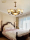 New American-style all-copper living room chandelier, simple and light luxury restaurant, bedroom lamp, retro art study room LED chandelier