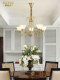 New American-Style All-Copper Chandelier, Living Room Lamp, Simple and Luxurious Dining Room and Bedroom Lamp, Retro Country-Style Study Room Chandelier