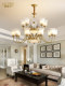 New American-Style All-Copper Living Room Chandelier, European-Style Retro Dining Room and Bedroom Lamp, French-Style Light Luxury Minimalist Study Room Chandelier