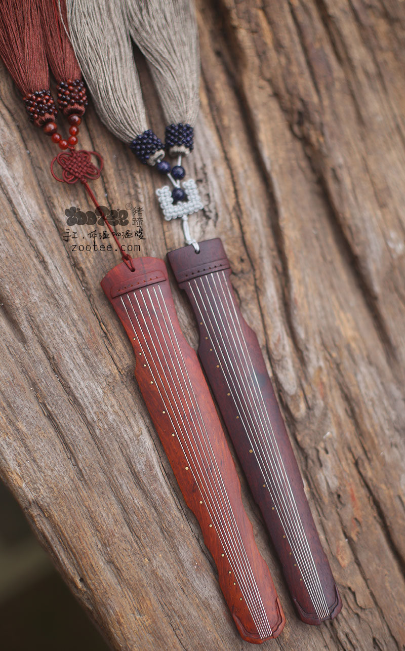 Guqin bookmarks sourd carving sterling silver inlaid tassel bookmarks Wanli pine nine Xiao ring Peixian multi-choice