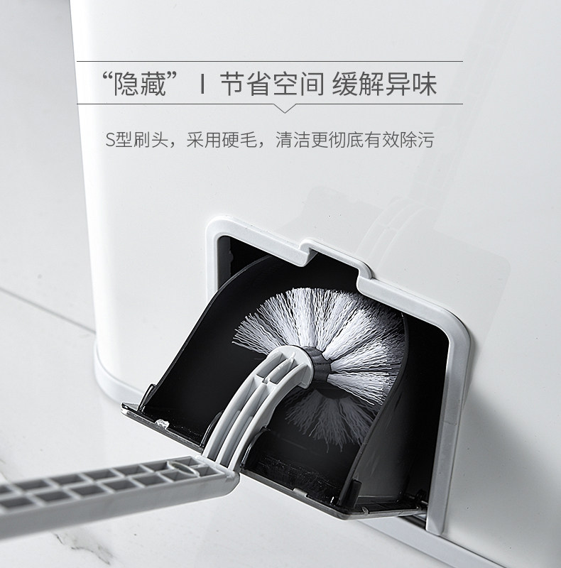 卫生间垃圾桶智能感应家用带盖厕所三合一马桶刷一体有盖拉圾筒桶详情6