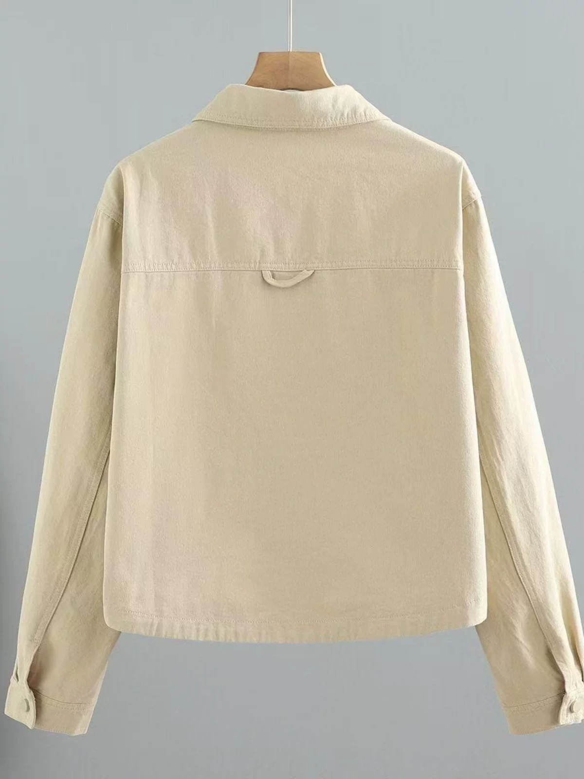 Short cotton jacket, long-sleeve, shirt, Korean style, oversize, for teenagers