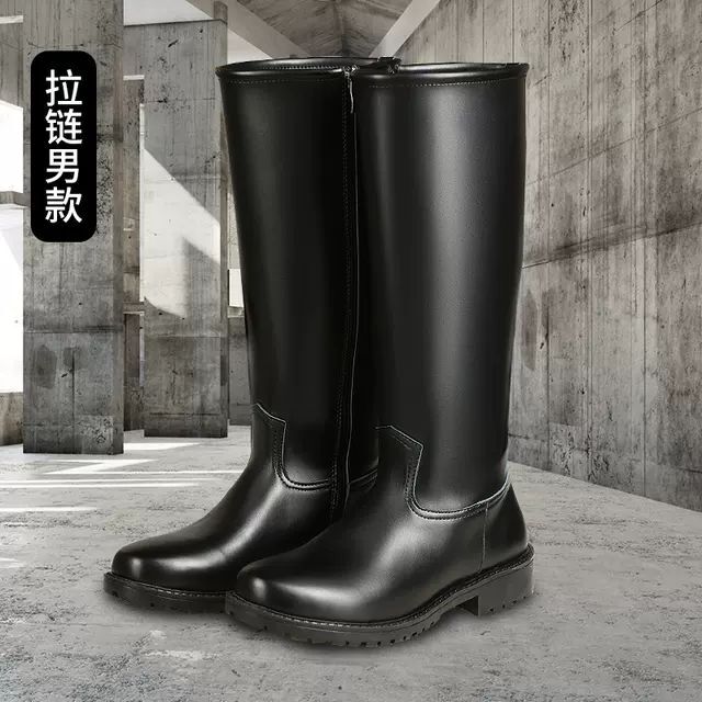 High Boots, Flag-Raiser Leather Boots, Riding Boots, Drum Band Ceremonial Captain Boots, High Boots, Stage Performance Boots, Zipper