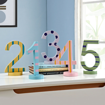 Digital ornaments home decorations childrens model room creative desktop wood products decoration European living room home accessories
