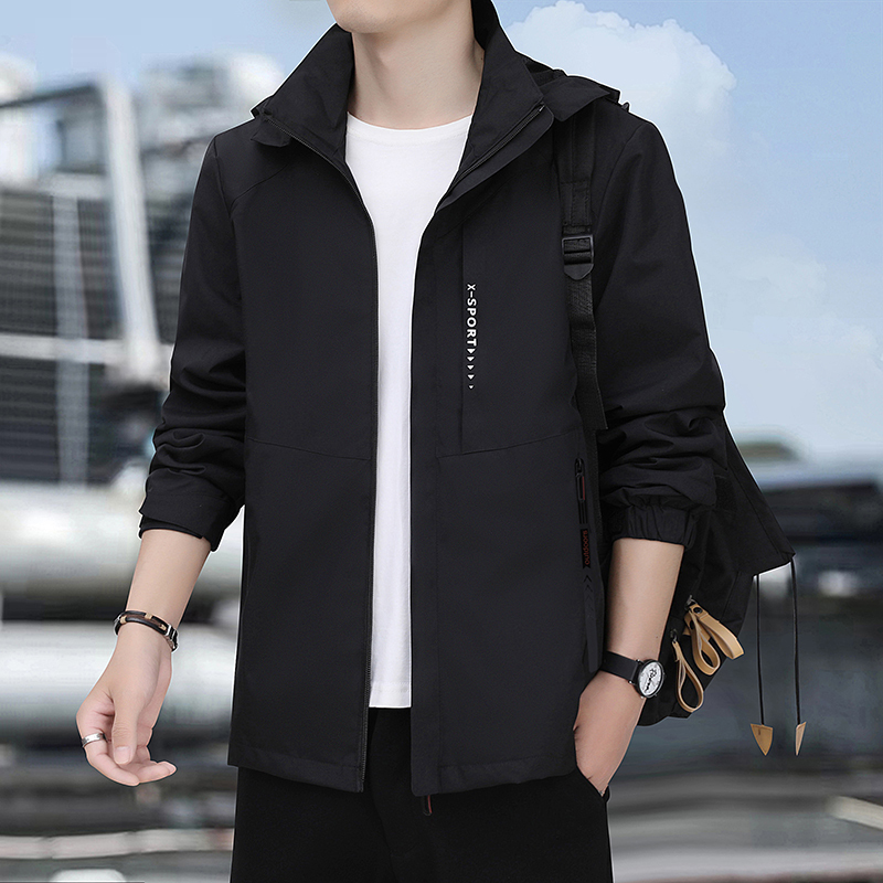 New Style Jacket for Men, Spring and Autumn, Hooded, Thin, Windproof, Waterproof, Wear-Resistant, Outdoor Jacket, Casual Workwear