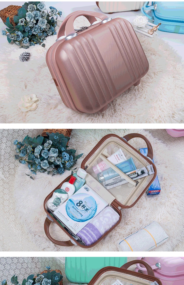 Hộp nhỏ túi 14 inch hành lý xách tay nữ hộp lưu trữ mỹ phẩm 16 inch dung lượng lớn mini du lịch mỹ phẩm vali 24 inch