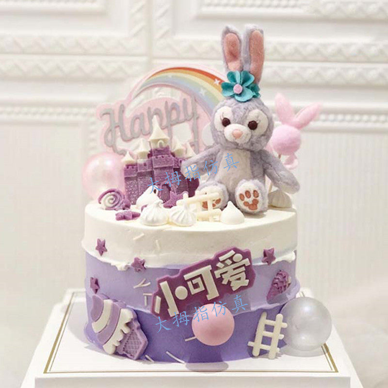 Net Red Little Prince Model Della Rabbit Girl Simulation Cake Spaceman Car Birthday Cake Model