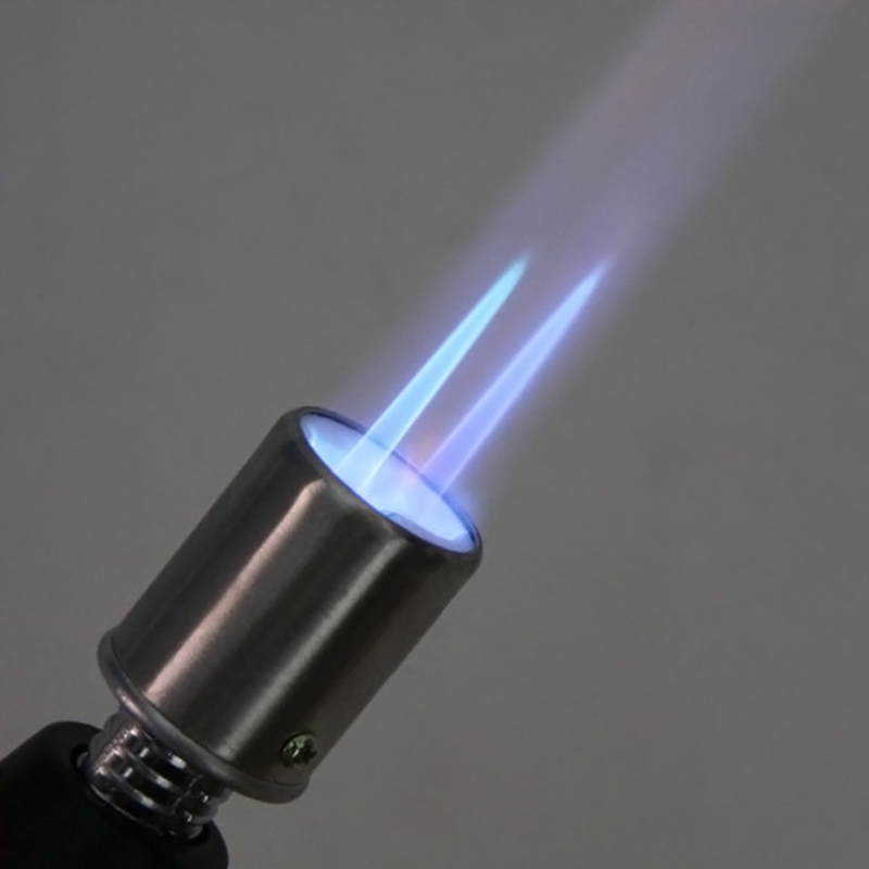 Double Flame Spray Gun Windproof Straight Punch Lighter Creativity Outdoor High Temperature Welding Gun Fight Firearm Point Charcoal Creative Personality Wave