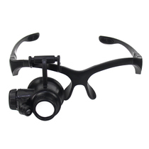 Eyeglass magnifier Head-mounted HD high-power watch repair magnifier with lamp repair with expansion mirror Multi-lens