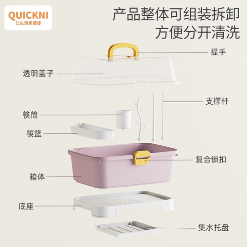 Детская посуда, коробка для хранения, бутылочка для кормления, вместительный и большой ящик для хранения, пылезащитная система хранения для прикорма, сушилка