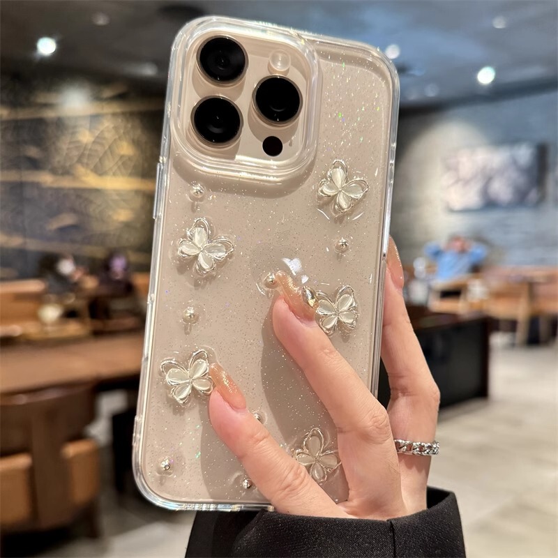 Super Fairy-Like Three-Dimensional Butterfly Case Suitable for Apple 17 Pro Max New Model iPhone 16 Transparent Phone Case Anti-Drop Super Popular ins Style 14 Women's Model 13 Full Coverage High-End Feel 12 Protective Case 11