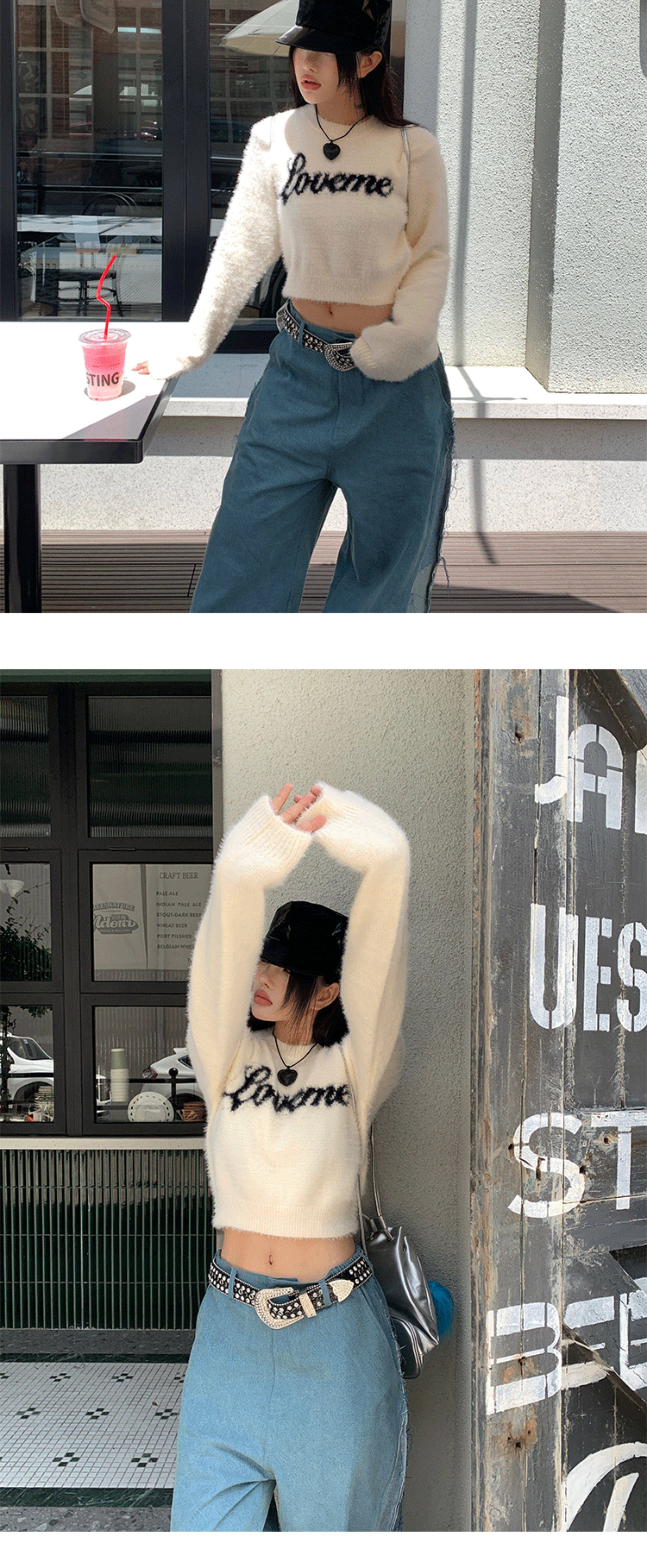 Women's Fluffy Strapless Sweater High Quality Winter Pullover_voghion.com