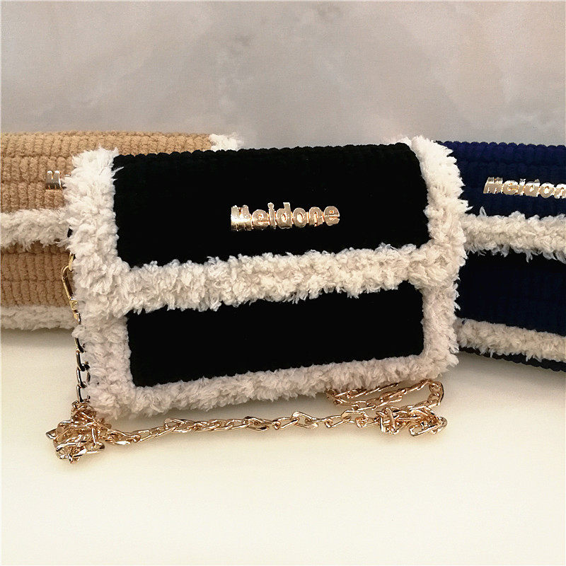 Hand-knitted thick wool diy bag ice line mesh material bag crochet homemade one-shoulder oblique cross for girlfriend