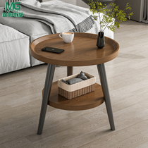 Living room small tea table sofa edge a few balconies small round table bedside small table minima round a few home simple shelve