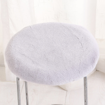 Solid color round stool cover plush cushion fart cushion Neutral stool cushion Simple modern cushion winter thickened cushion