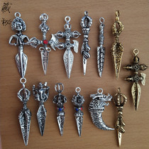 Tibetan straight hair drop magic pestle Vajra axe method pendant Tibetan Buddhist beads pendant accessories National style Vajra accessories