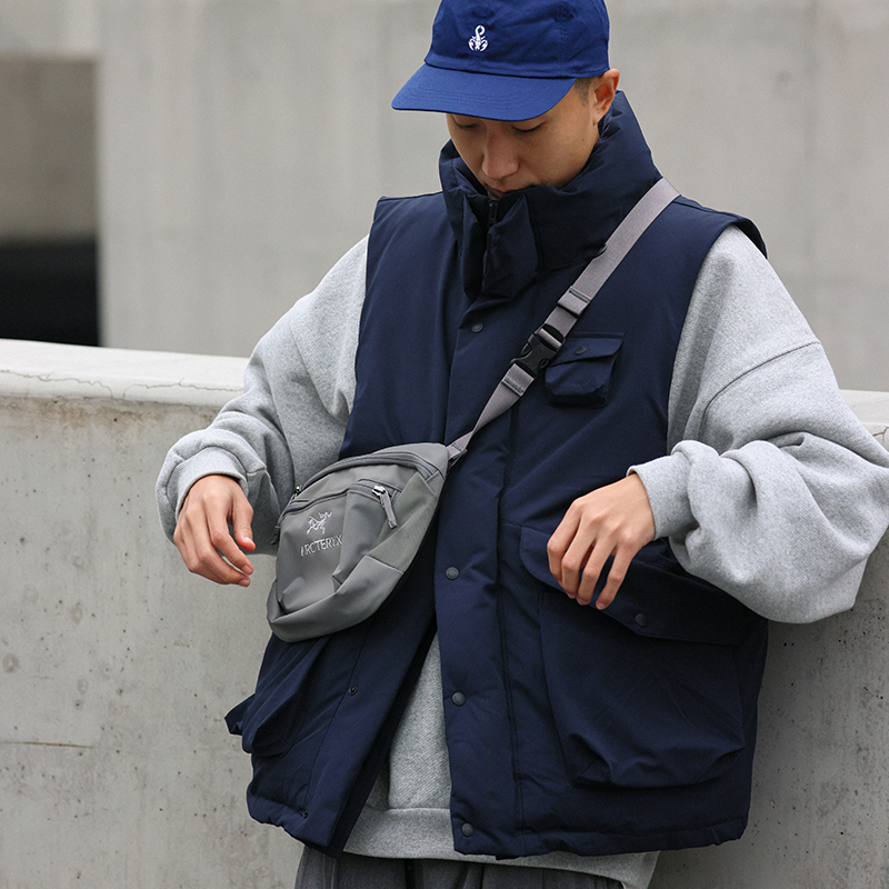 Trendy WOO exclusive PIN SKTBS 21AW autumn and winter new fashion casual outer vest multi-pocket jacket top men