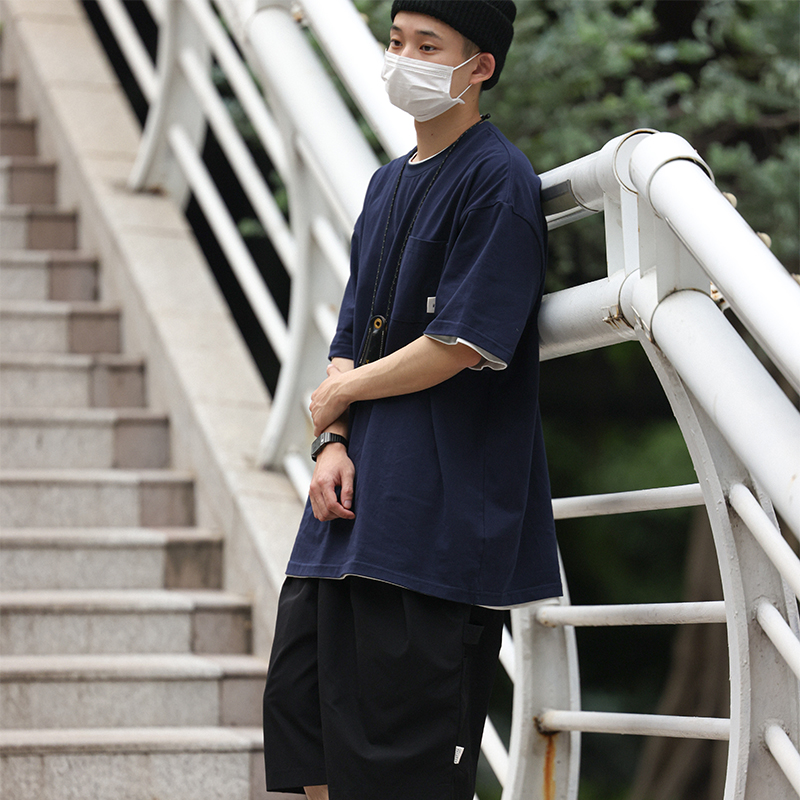 PIN SKTBS 21SS new summer popular CityBoy style short sleeve half sleeve loose cotton T-shirt men