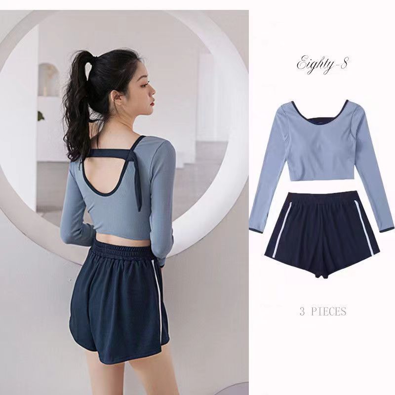 Two-style swimsuit swimming pool special female summer pure desire net red wind fairy conservative display slim cover sports three suits summer