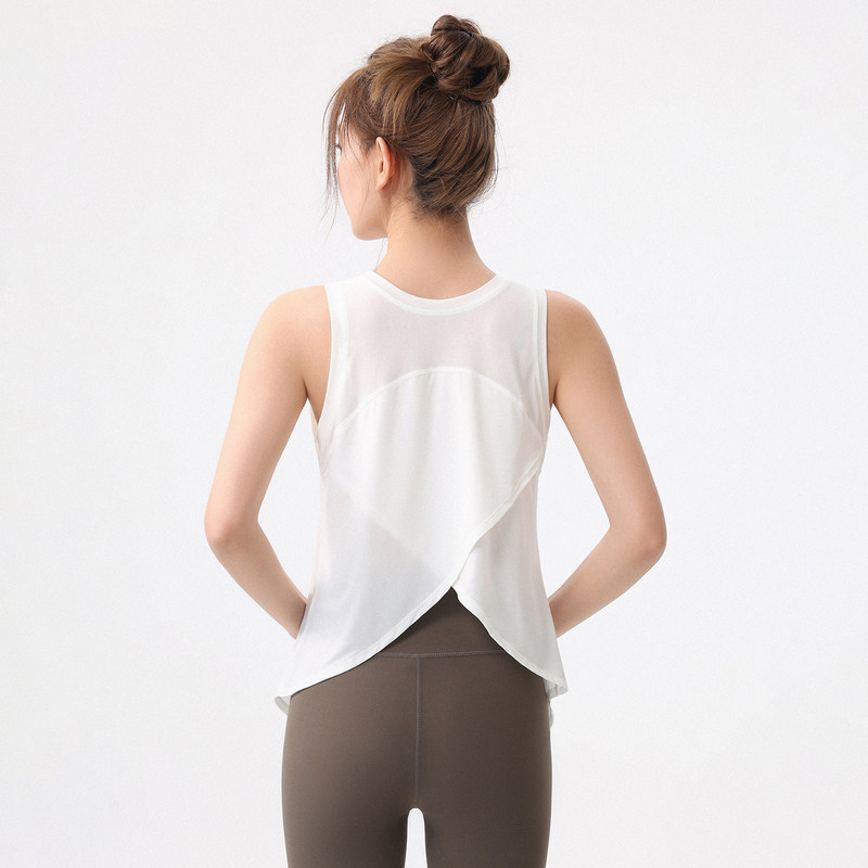 Lulu Vuru Yoga Clothing Cover-Up for Women, Summer Thin, Beautiful Back, Breathable, Quick-Drying Training Fitness Vest, Sleeveless Sportswear