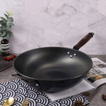 Zhongkang high purity iron pot flat round bottom wok gas induction cooker special non-stick 34cm household non-rust smoke-free
