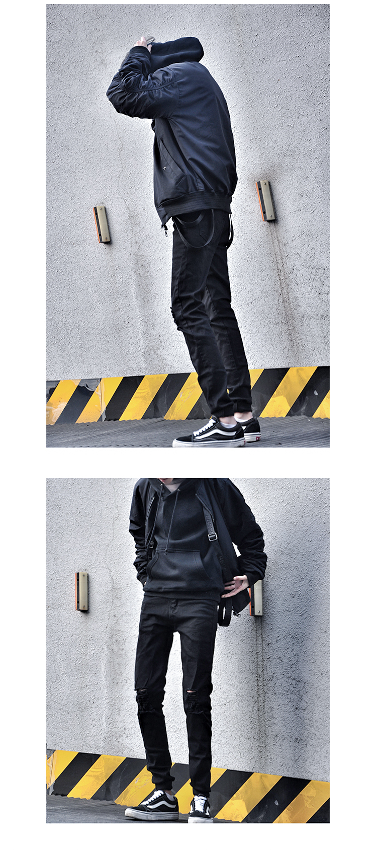 Quần áo dịch đầu gối lỗ nhỏ làm quần jeans cũ hoang dã quần lọt khe quần lửng nam - Crop Jeans quần jean nam hàng hiệu