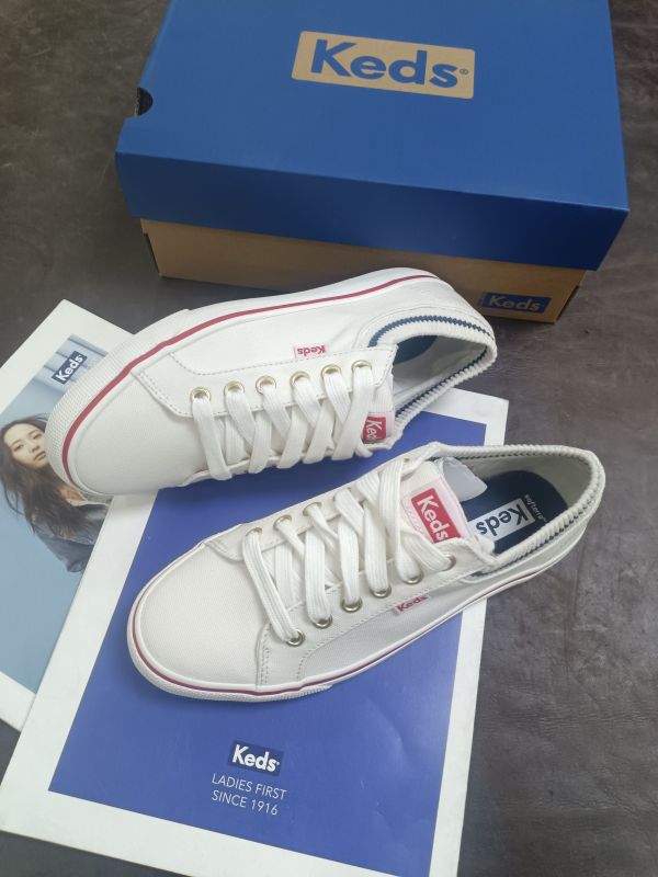 Keds Women's Lightweight Canvas Shoes, Versatile Casual Shoes, British Style Sock-Style Flats, College Style Outfits